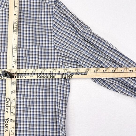 Billy Reid Button Down Shirt Men’s Size Medium Blue Checks Career Casual Office - Picture 9 of 10